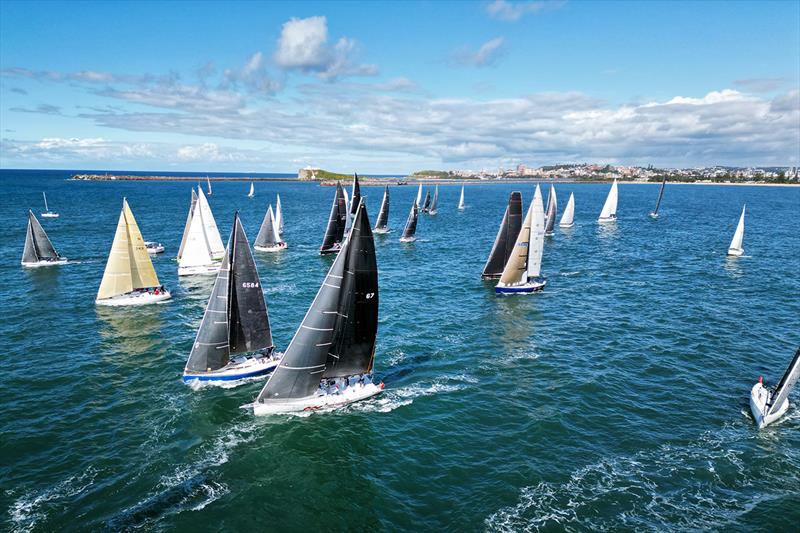 Newcastle - Port Stephens Race start photo copyright PromOcean Media taken at Port Stephens Yacht Club and featuring the IRC class