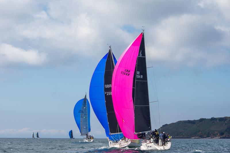 Class 1 downwind during the RCIYC Nick Cousins Memorial Spring Regatta photo copyright RCIYC taken at Royal Channel Islands Yacht Club and featuring the IRC class