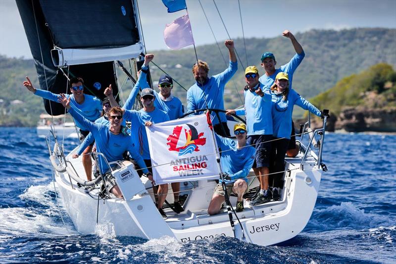 Chris & Caroline Body's J/122 El Ocaso win the Lord Nelson Trophy, CSA 2 and Best British Yacht at Antigua Sailing Week photo copyright Paul Wyeth / pwpictures.com taken at Antigua Yacht Club and featuring the IRC class