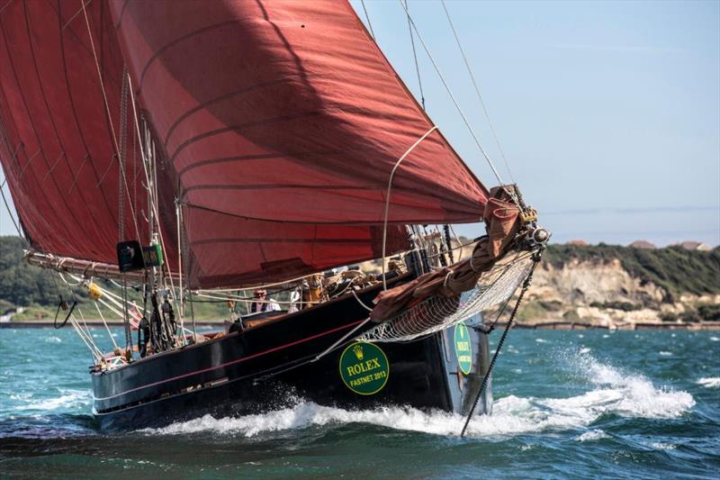 Jolie Brise has won the race overall and line honours three times. She is also the only boat to have won the race's 'triple' photo copyright Daniel Forster / Rolex taken at Royal Ocean Racing Club and featuring the IRC class