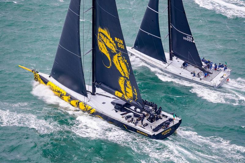 Skorpios and Rambler 88 were line honours favourites in the 2021 Rolex Fastnet Race photo copyright Carlo Borlenghi / ROLEX taken at Royal Ocean Racing Club and featuring the IRC class