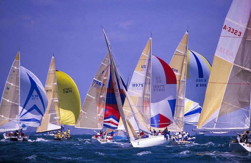 The Admiral's Cup fleet racing in 1989 photo copyright Rick Tomlinson / www.rick-tomlinson.com taken at Royal Ocean Racing Club and featuring the IRC class