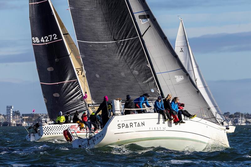 2Xtreme from NSW (left) and Spartan (Tas) go head-to-head - Australian Women's Keelboat Regatta - photo © Andrea Francolini / AWKR