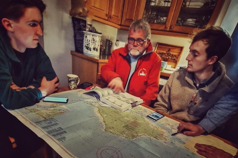 Round the Isle Highlanders team study route for the 2023 Round the Island Race - photo © Lisa Pattenden