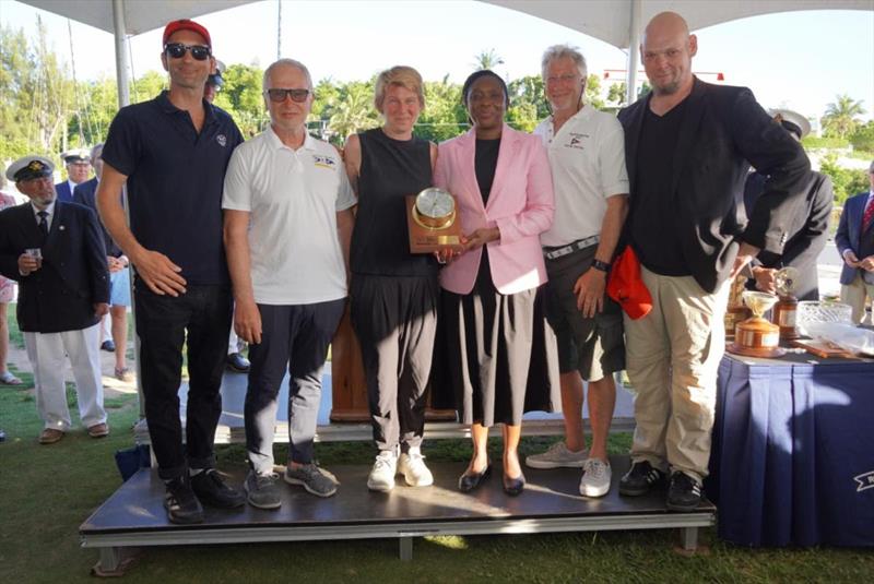 Sailors from Mara collecting their award at Saturday's prize-giving - photo © Fran Grenon / Spectrum Photo