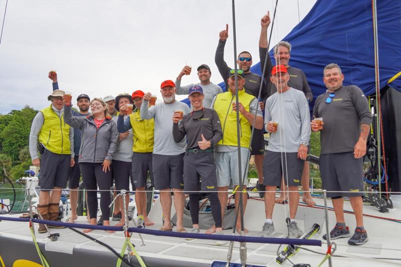 The crew of race-winning Boudicca photo copyright Fran Grenon / Spectrum Photo taken at Beverly Yacht Club and featuring the IRC class