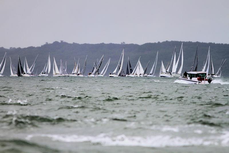 The 2023 Round the Island Race fleet pass through the Hurst narrows - photo © Sam Jardine