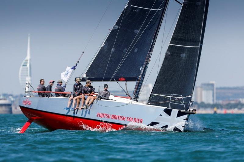 Highly competitive team on The British Army's Fujitsu British Soldier, skippered by Major Henry Foster photo copyright Paul Wyeth / pwpictures.com taken at Royal Ocean Racing Club and featuring the IRC class