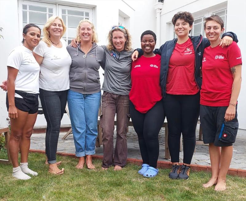 GGR2022 winner Kirsten Neuschäfer gives an inspirational talk to OGR2023 Flyer Class Entry Maiden UK (03)'s crews photo copyright The Maiden Factor taken at  and featuring the IRC class