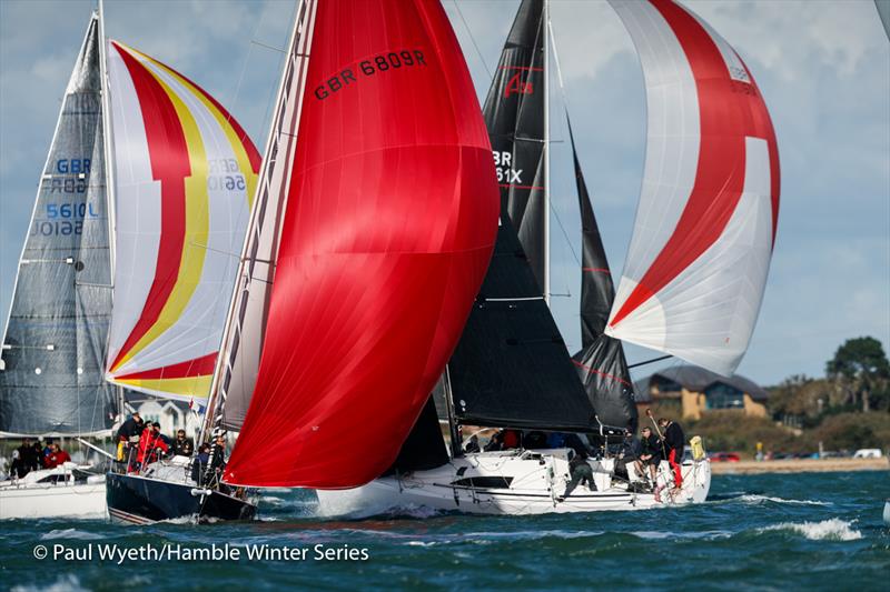 Jybe Talkin, J109, Arcus, A35 during 42nd Hamble Winter Series - Week 2 - photo © Paul Wyeth / www.pwpictures.com