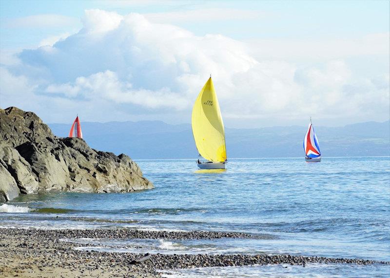 Darling just appearing round Gimblet rock - Pwllheli Autumn Challenge Series week 3 - photo © Angela Jenkinson