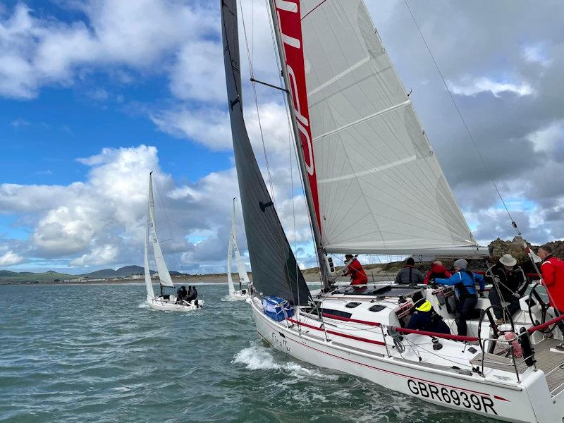Mojito Bach and Joskin leading in front of Finally on the last race of the weekend - Pwllheli Autumn Challenge Series week 4 photo copyright Rachel Warren taken at Plas Heli Welsh National Sailing Academy and featuring the IRC class
