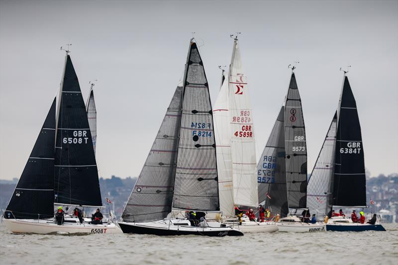 IRC Four start - 42nd Hamble Winter Series - Week 7 photo copyright Paul Wyeth / www.pwpictures.com taken at Hamble River Sailing Club and featuring the IRC class