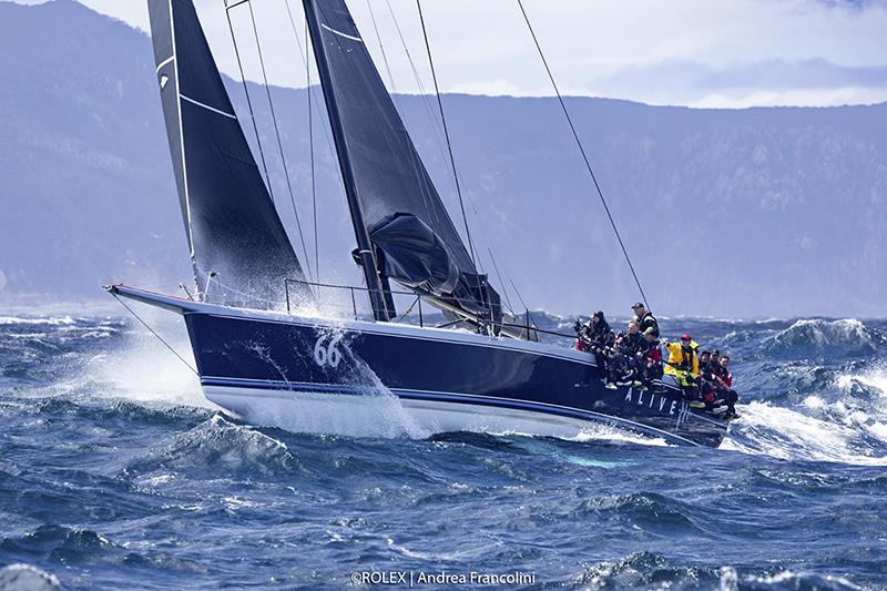 Alive powering through the waves near Tasman Island - 2023 Rolex Sydney Hobart Yacht Race - photo © Rolex / Andrea Francolini