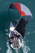 Overhead view of Guilty Pleasures X at Maggie Island last year - SeaLink Magnetic Island Race Week © Andrea Francolini