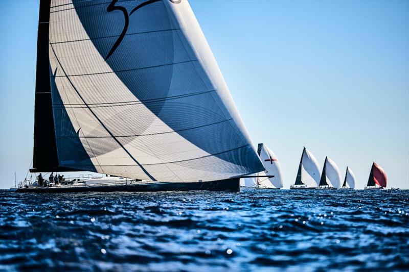 RORC Transatlantic Race 2024 Start - Farr 100 Leopard 3 (MON), skippered by Chris Sherlock photo copyright Robert Hajduk taken at Royal Ocean Racing Club and featuring the IRC class