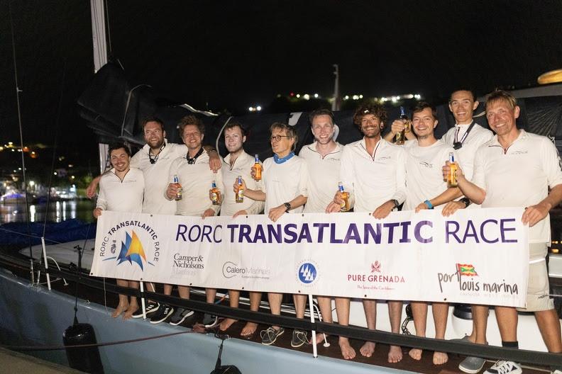 Team Moana (GER) Crew: Hanno Ziehm, Lorenz Pinck, Christian Wildberg, Max Wentzel, Christopher Heyer, Michel Torre Groth, Paul Greiner, Sebastian Block, Thomas Bonnot, Tom Wehde - 2024 RORC Transatlantic Race photo copyright Arthur Daniel taken at Royal Ocean Racing Club and featuring the IRC class