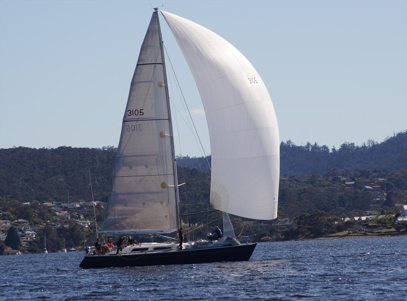 Dr Who in the Channel Race at the beginning of the season, they are in the running for a podium position photo copyright Andrew Burnett taken at Bellerive Yacht Club and featuring the IRC class