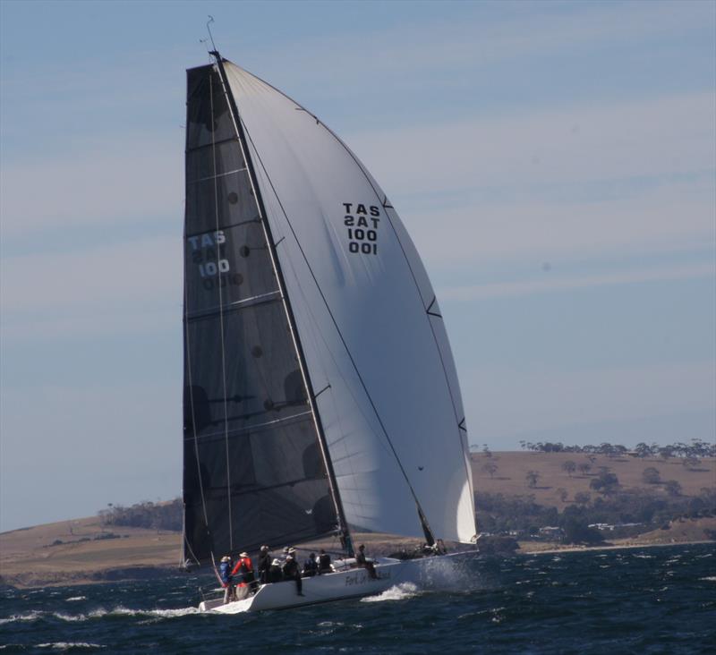 Hobart Combined Clubs Long Race Series - Race 4: Fork in the Road Powering down the Derwent photo copyright Andrew Burnett taken at Royal Yacht Club of Tasmania and featuring the IRC class