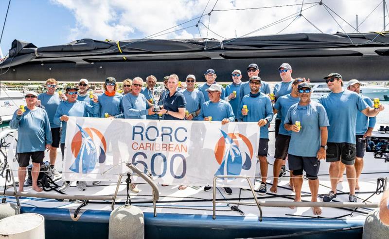 The winning team on Farr 100 Leopard 3 (MON) - RORC Caribbean 600 photo copyright Alex Turnbull taken at Royal Ocean Racing Club and featuring the IRC class