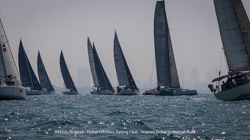 Boats on water - ARAMEX Dubai to Muscat Sailing Race photo copyright Dubai Offshore Sailing Club taken at Dubai Offshore Sailing Club and featuring the IRC class