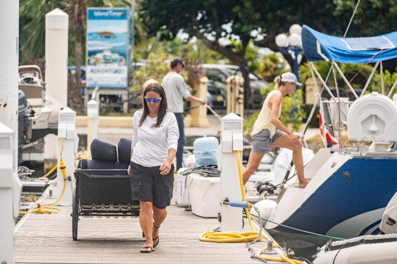 The docks at Nanny Cay are filling up as boats arrive and crews busy ahead of the BVI Spring Regatta & Sailing Festival photo copyright Alex Turnbull / Tidal Pulse taken at Royal BVI Yacht Club and featuring the IRC class