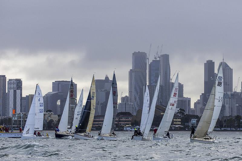 Division 2 start -  Australian Women's Keelboat Regatta photo copyright Andrea Francolini taken at Royal Melbourne Yacht Squadron and featuring the IRC class