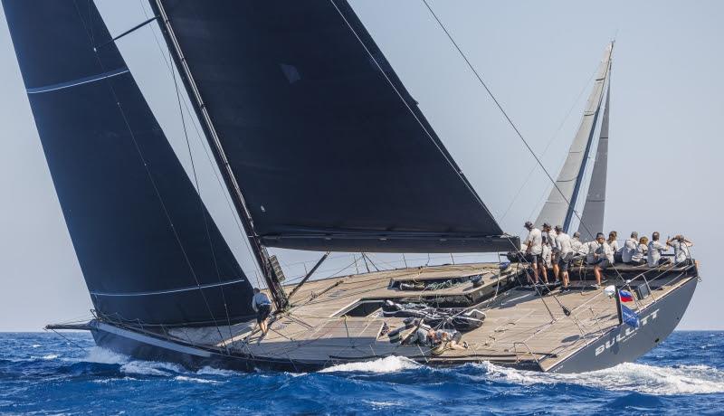Andrea Recordati helming Bullitt during a race - photo © Yacht Club Costa Smeralda