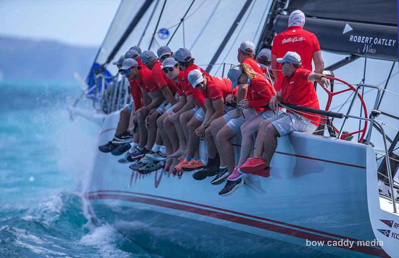 Wild Oats X heads away from the start photo copyright Bow Caddy Media taken at Hamilton Island Yacht Club and featuring the IRC class
