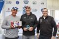 Team Jolt crew Paul Wilcox & Matt Adams with RORC Vice Commodore Derek Shakespeare - 2025 RORC Easter Challenge © Paul Wyeth / RORC