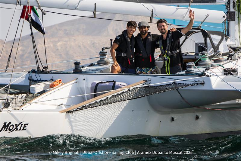 Moxie, winner of the Race to the Corner - 32nd ARAMEX Dubai to Muscat Sailing Race photo copyright Mikey Brignall taken at Dubai Offshore Sailing Club and featuring the IRC class