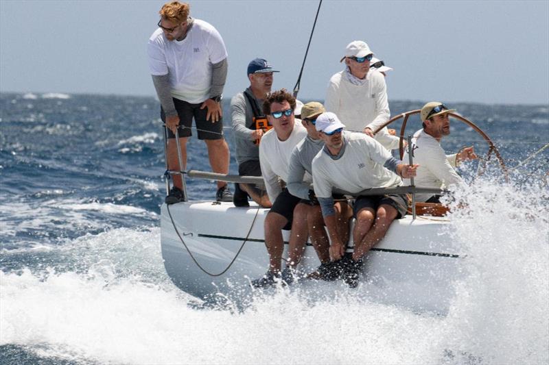 51st St. Thomas International Regatta Day 2: Sea spray ruled aboard Jax, a 43-foot Botin-designed boat, helmed by owner, Øivind Lorentzen, from Hog Cove, Maine photo copyright STIR / www.ingridabery.com taken at St. Thomas Yacht Club and featuring the IRC class
