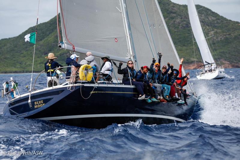 The all-women crew on Lyssandra Barbieri's Grand Soleil 43 Blue Moon  - Antigua Sailing Week - photo © Paul Wyeth / pwpictures.com