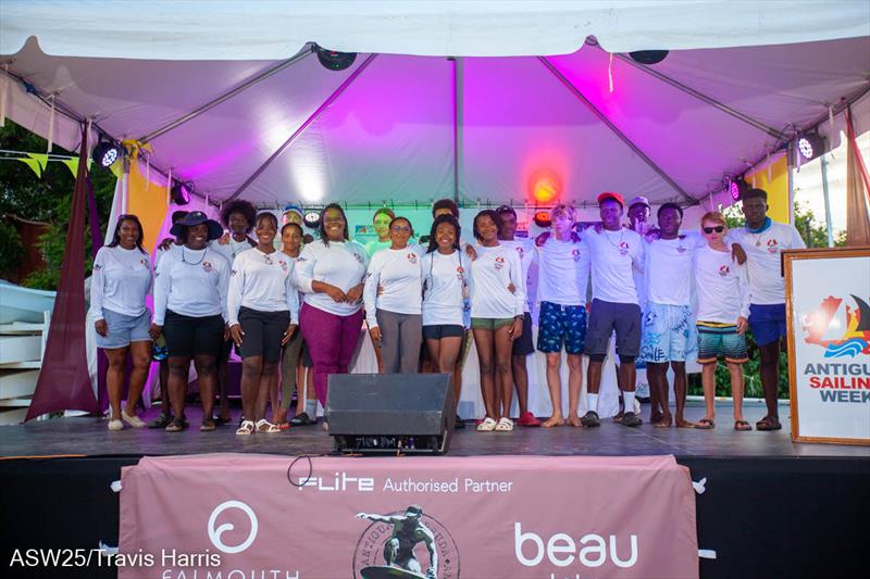 Youth to Keel (Y2K) sailors at the day's prizegiving on day 4 at Antigua Sailing Week - photo © Travis Harris 268 Media