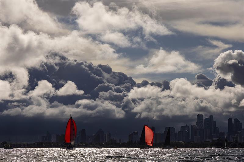 Jacobina and Sunshine under a dark sky today - Australian Women's Keelboat Regatta day 2 - photo © Andrea Francolini / AWKR