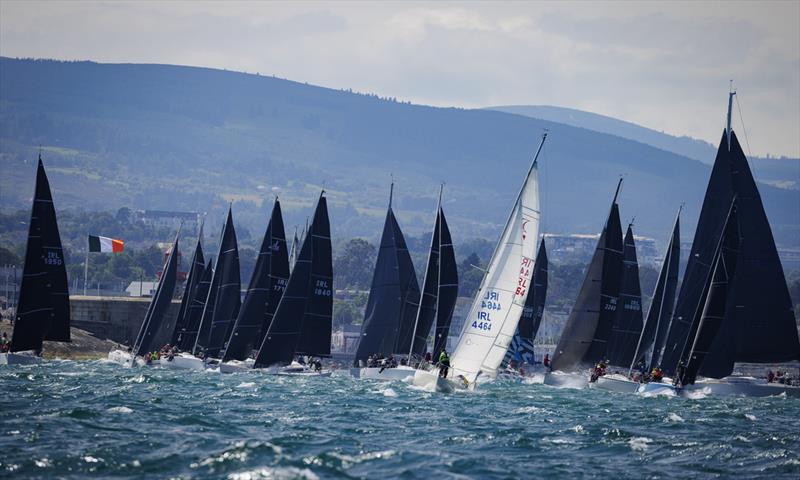 Part of the 41 boat fleet starting the 300 nautical-mile Volvo Dun Laoghaire to Dingle Race photo copyright David Branigan / Oceansport taken at National Yacht Club, Ireland and featuring the IRC class
