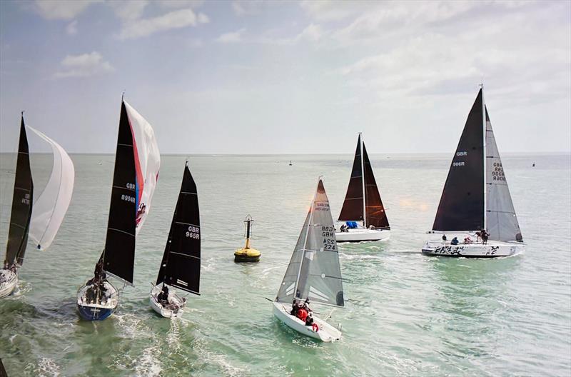 Assassin leads from Buccaneer at mark 1 - Summer Series at Royal Temple YC race 1 photo copyright Bailey Wallace taken at Royal Temple Yacht Club and featuring the IRC class