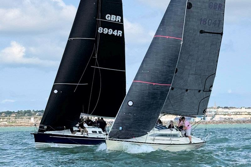 Stiletto passing Xpedite - Summer Series at Royal Temple YC race 1 photo copyright Ryan Smith taken at Royal Temple Yacht Club and featuring the IRC class
