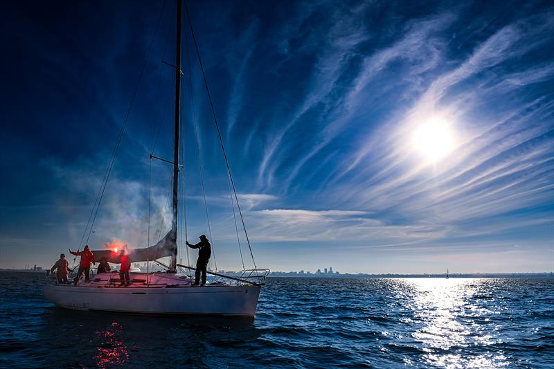 Enjoying the flare drill - DYSC Marine Supplies Winter Series Wrap Up - photo © Michael Currie