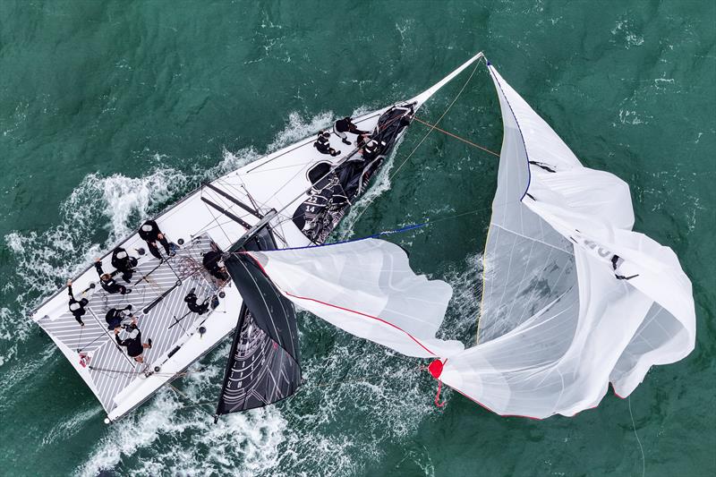 Jolt 6 suffers a ripped kite during the 2025 Admirals Cup Inshore Racing on Tuesday - photo © James Tomlinson / RORC