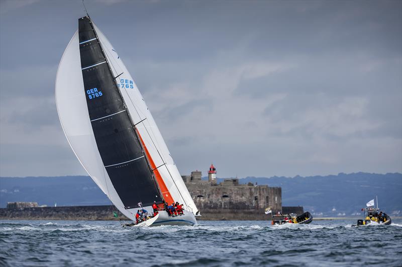 AC1's Black Pearl crosses the finish line - Admiral's Cup 2025 in the Rolex Fastnet Race - photo © Paul Wyeth / pwpictures.com / RORC