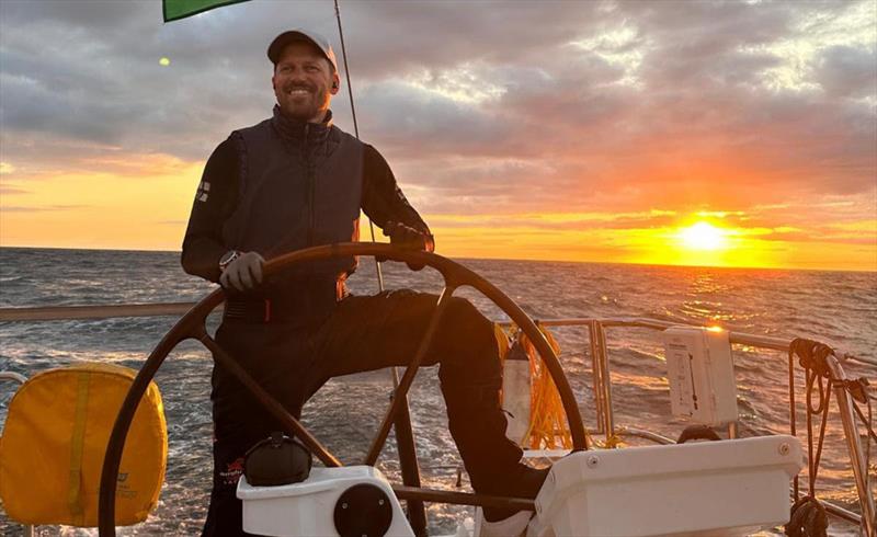 A beautiful sunset behind Enderpearl during the Rolex Fastnet Race - photo © Enderpearl