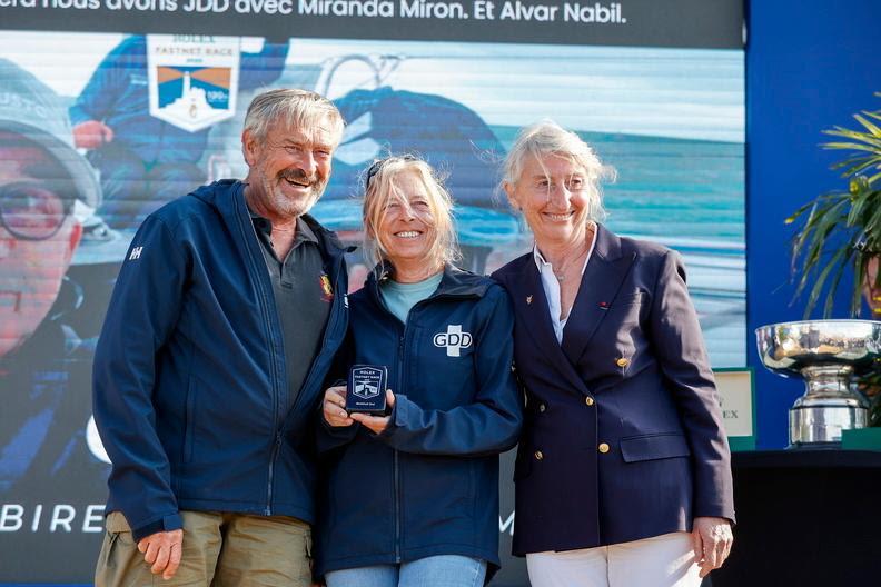 Second overall in the MOCRA multihull class was the ORC 50 GDD, co-skippered by Halvard Mabire and Miranda Merron - centenary Rolex Fastnet Race - photo © Paul Wyeth / RORC