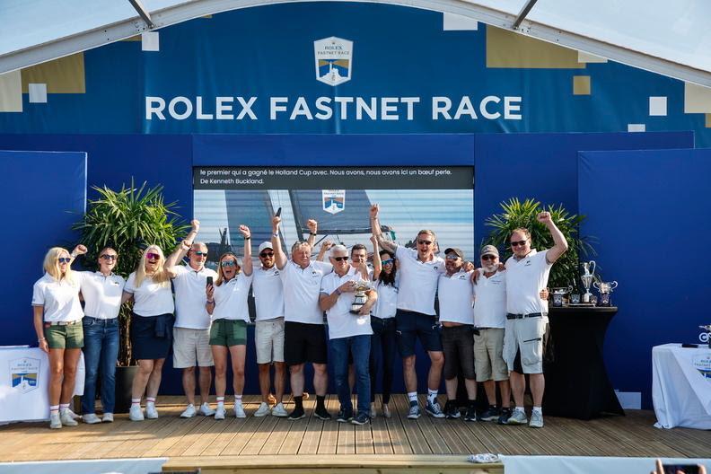 Kenneth Bjoerklund's CNB76 Enderpearl receives the Hong Kong Cup - centenary Rolex Fastnet Race - photo © Paul Wyeth / RORC