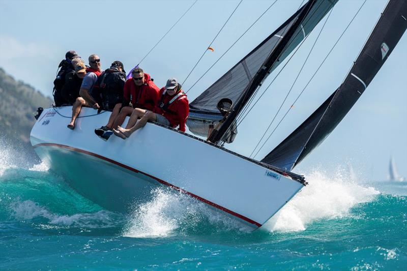 Jazz crew on the rail to no avail - 74 Islands Distillery Airlie Beach Race Week photo copyright Andrea Francolini / ABRW taken at Whitsunday Sailing Club and featuring the IRC class