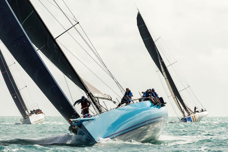 Antiopdes on the way to a fourth from four races win - Eureka II giving chase - 74 Islands Distillery Airlie Beach Race Week photo copyright Andrea Francolini / ABRW taken at Whitsunday Sailing Club and featuring the IRC class