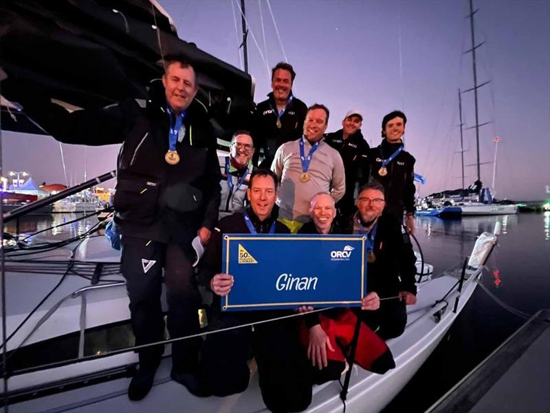 Ginan Melbourne to Hobart 2022 team photo. Cam's son, Will is far right at the back - photo © Jane Austin/ORCV Media