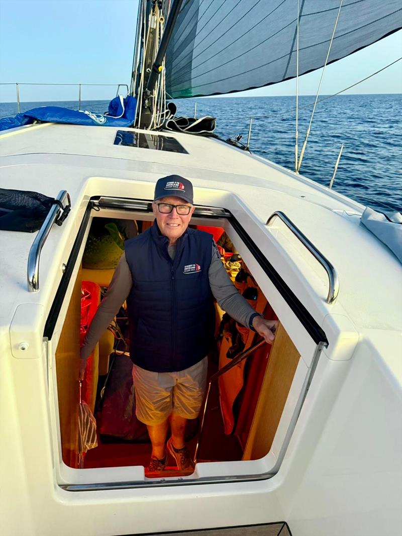 Alan Hill in Cooloola's companionway late yesterday - Sydney to Auckland Ocean Race - photo © Cooloola