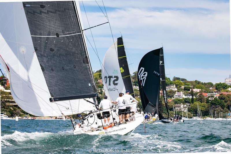 Bushranger closing as Revolver takes on Minerva at the LGT Wealth Management Australia Cup photo copyright Nic Douglass for @sailorgirlhq taken at Cruising Yacht Club of Australia and featuring the IRC class