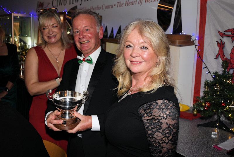 Mike White and wife Columba (Bellone) receiving the Cowper Passage trophy - Pwllheli SC Christmas Prize-giving photo copyright Gerallt Williams taken at Pwllheli Sailing Club and featuring the IRC class